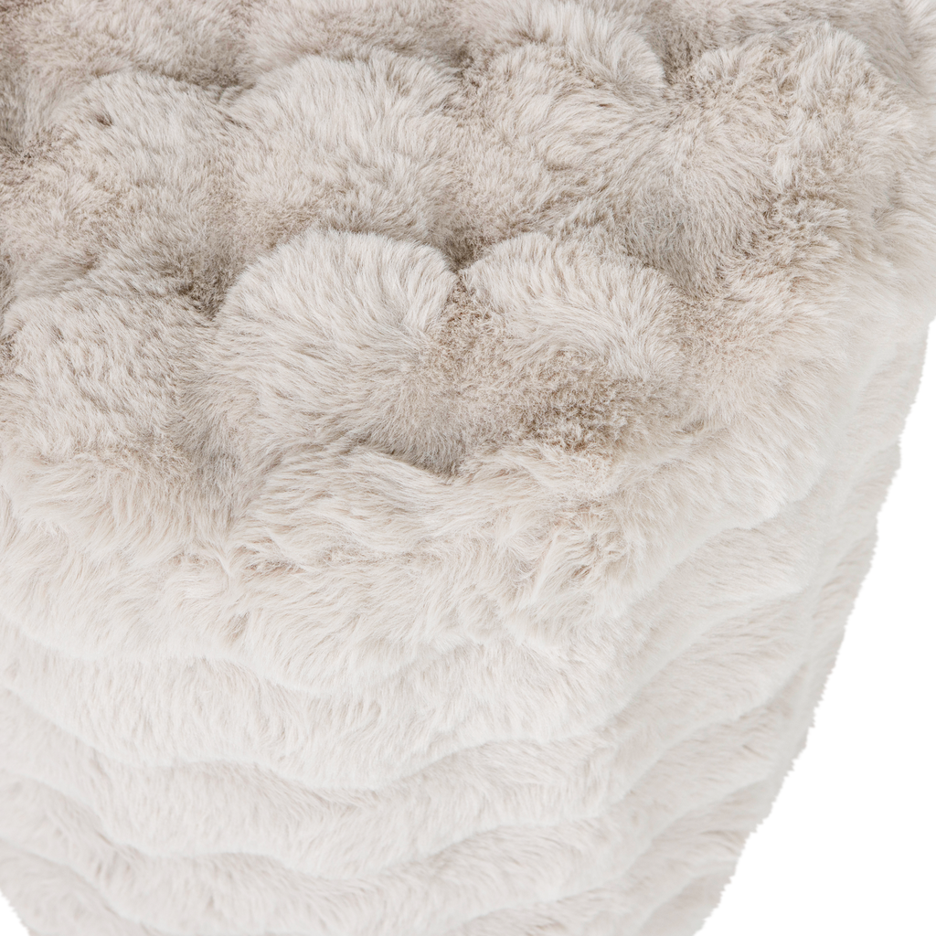 OLVEN POUF HIGH FLUFFY FABRIC NATURAL