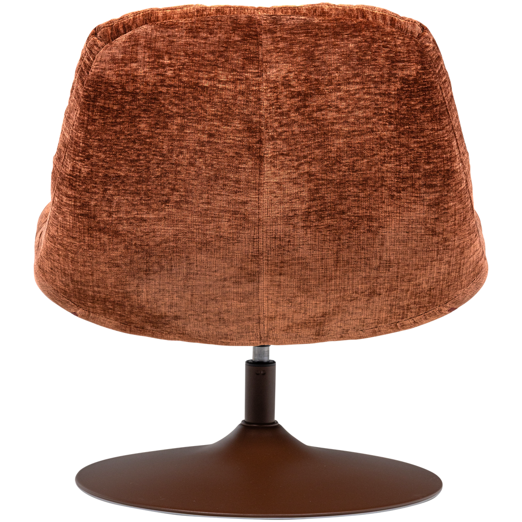 ELVI SWIVEL ARMCHAIR CHENILLE TEXTURED RUST BROWN