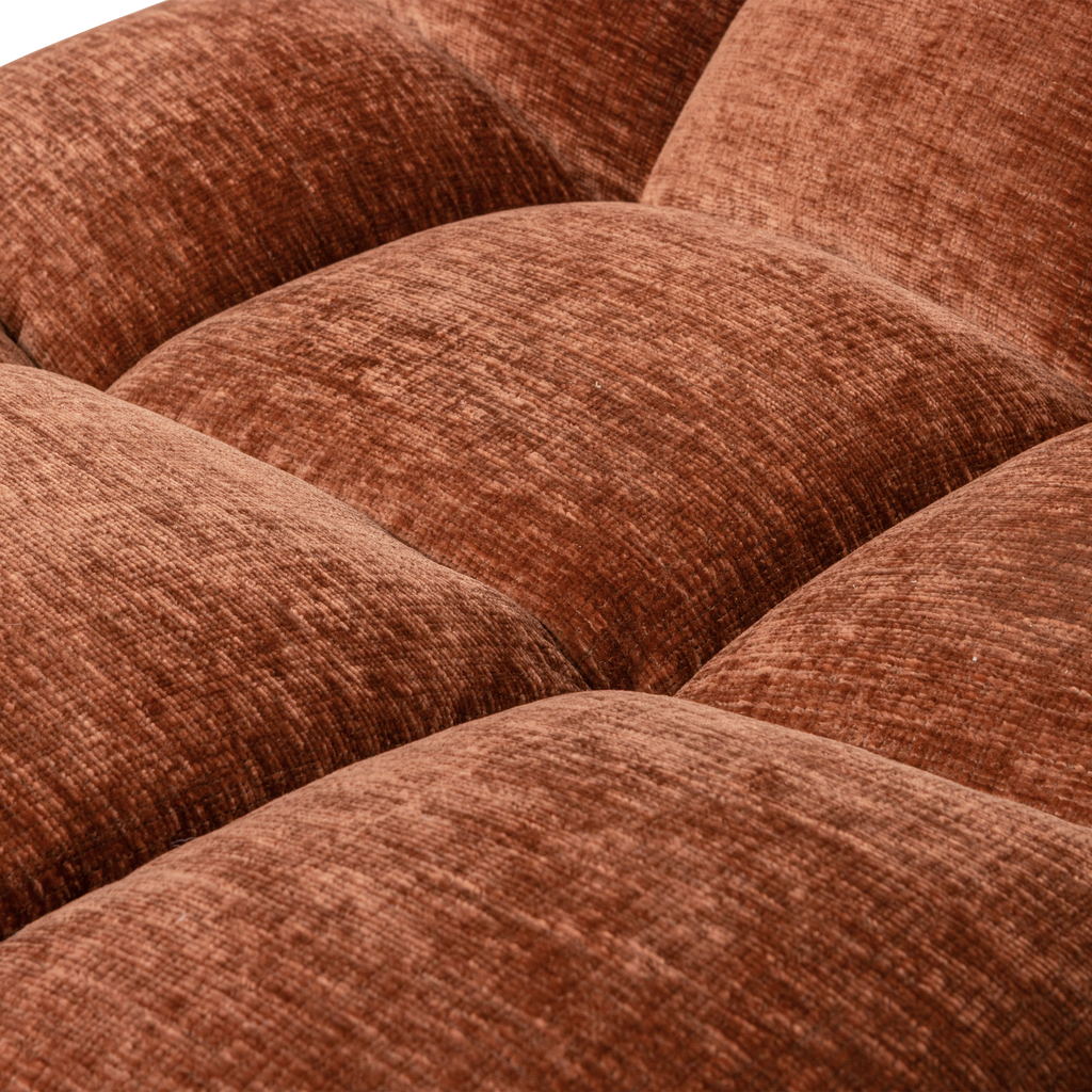 ELVI SWIVEL ARMCHAIR CHENILLE TEXTURED RUST BROWN