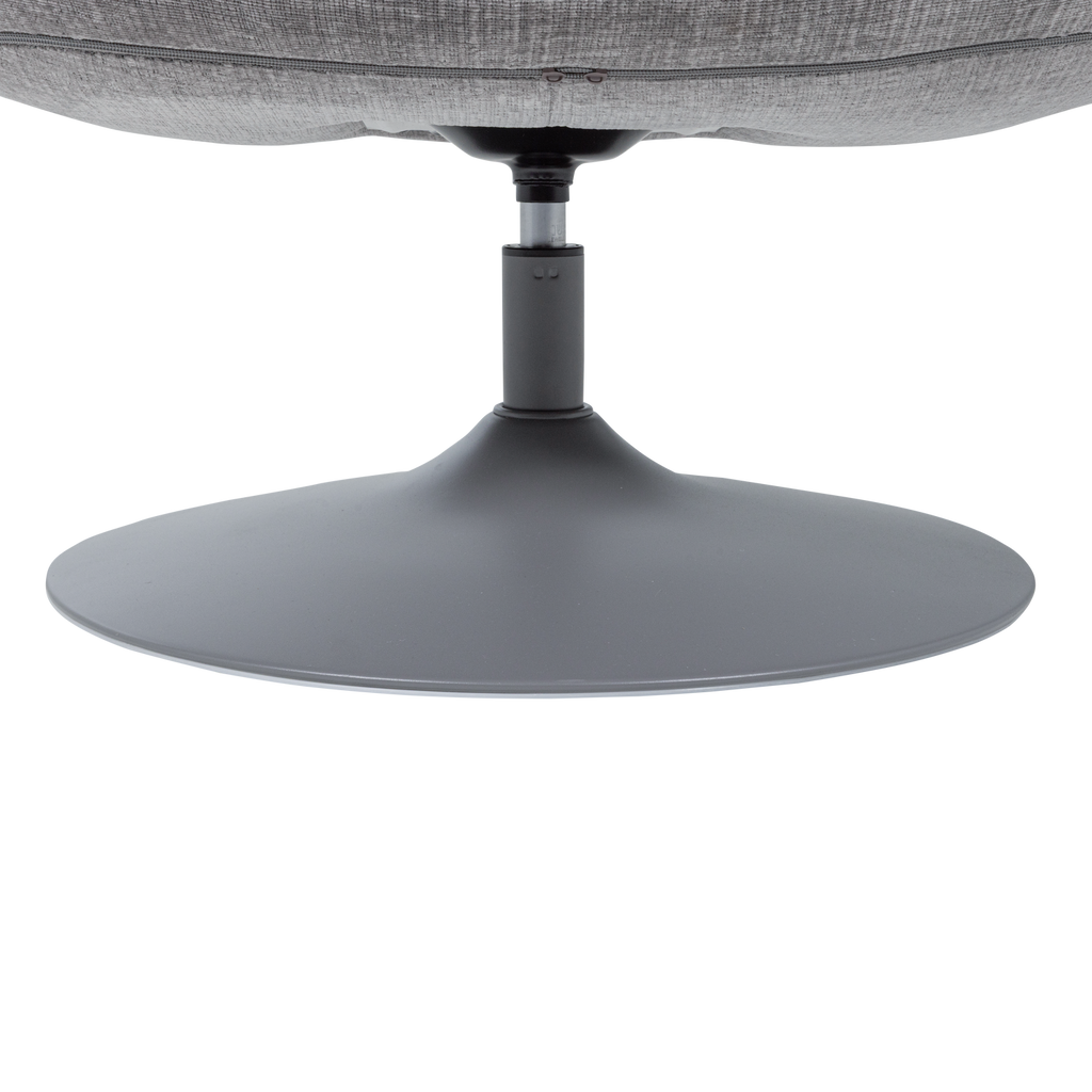 ELVI SWIVEL ARMCHAIR CHENILLE TEXTURED LIGHT GREY