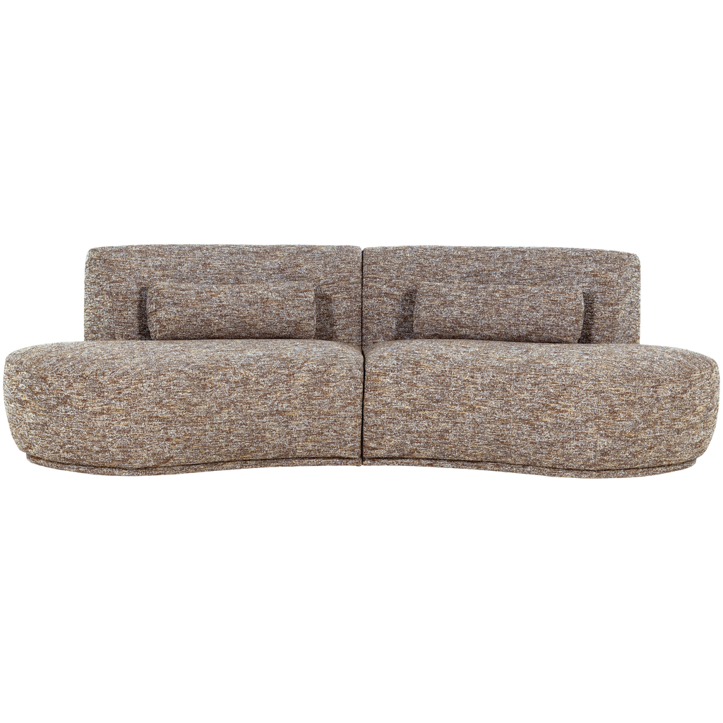 BATAVIER HALF ROUND SOFA 4-SEATER LIGHT BROWN MELANGE
