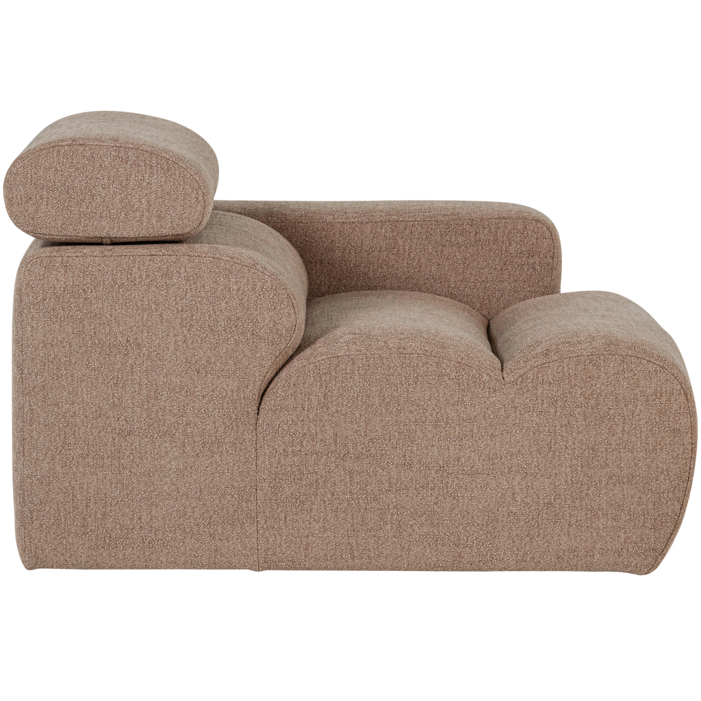 NOVI 1-SEATER ELEMENT ARM RIGHT BOUCLE TAUPE