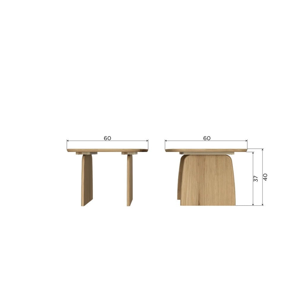 TABLO COFFEE TABLE 60 CM OAK TRANSPARANT [fsc]