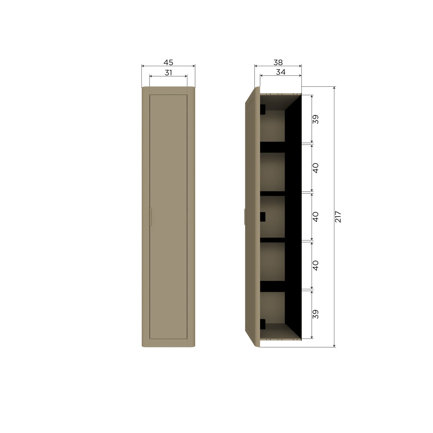 GUNNAR SMALL HIGH CABINET PINE MUD [fsc]