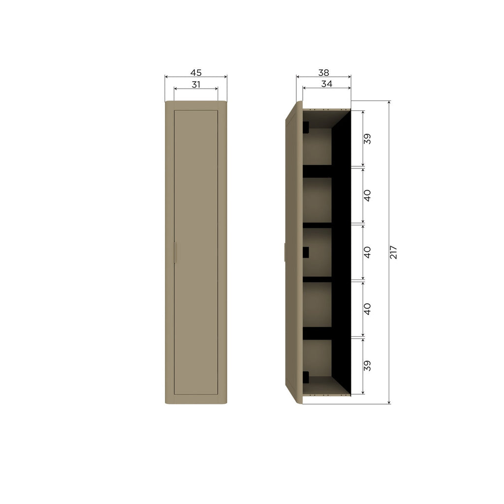 GUNNAR SMALL HIGH CABINET PINE MATT BLACK [fsc]