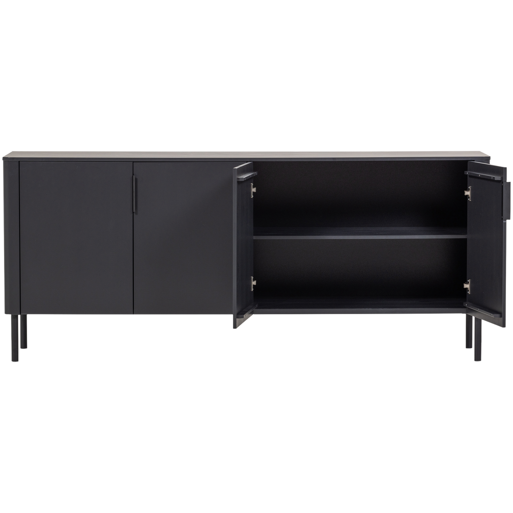 GUNNAR SIDEBOARD 200 CM PINE MATT BLACK [fsc]