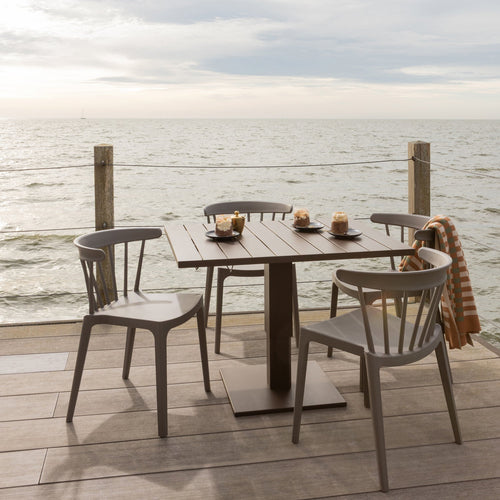 BLISS GARDEN CHAIR WITH BARS PLASTIC TAUPE