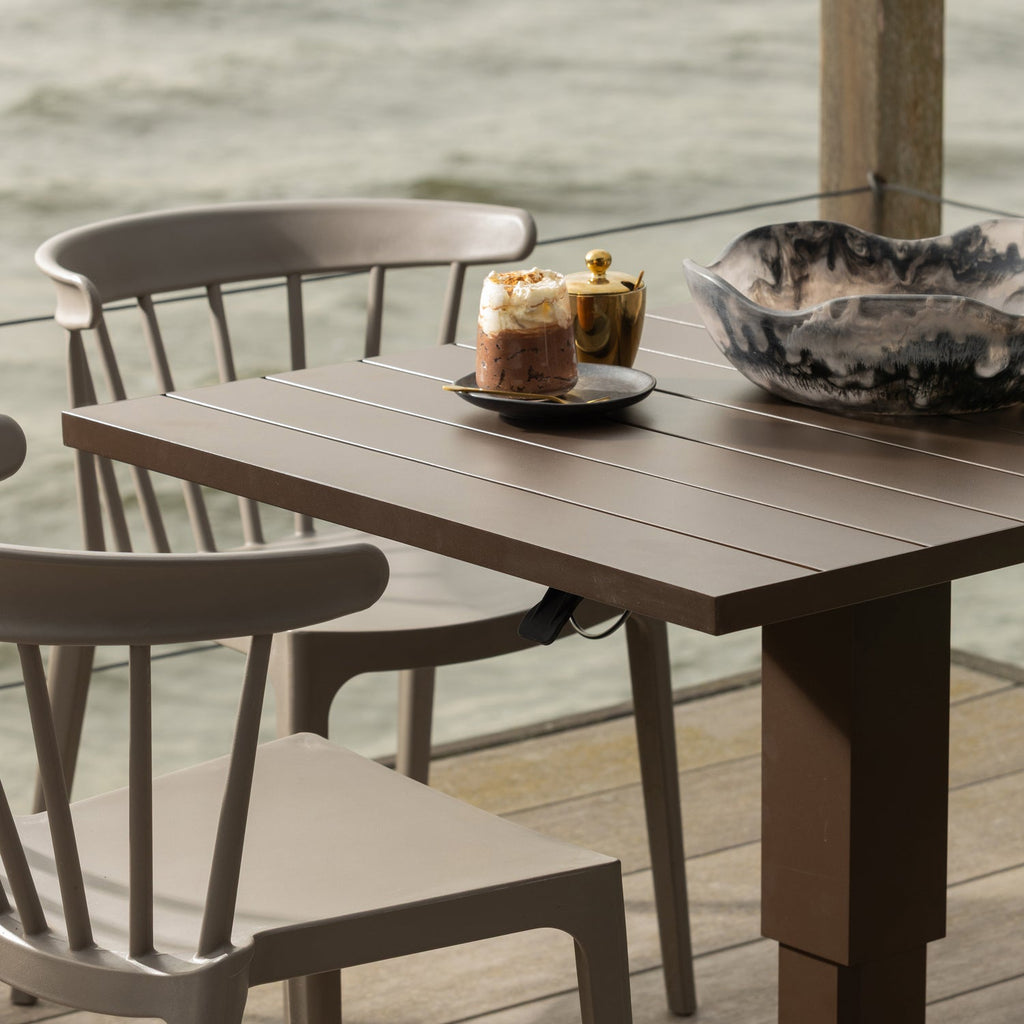 BLISS GARDEN CHAIR WITH BARS PLASTIC TAUPE
