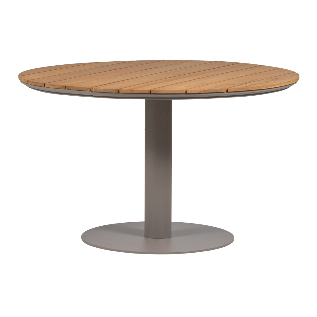 VELA GARDEN TABLE ROUND ALUMINUM/WOOD NATURAL/SAND [fsc]