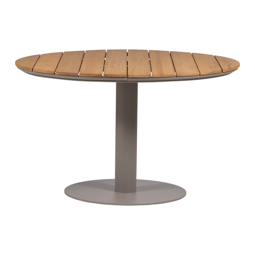 VELA GARDEN TABLE ROUND ALUMINUM/WOOD NATURAL/SAND [fsc]
