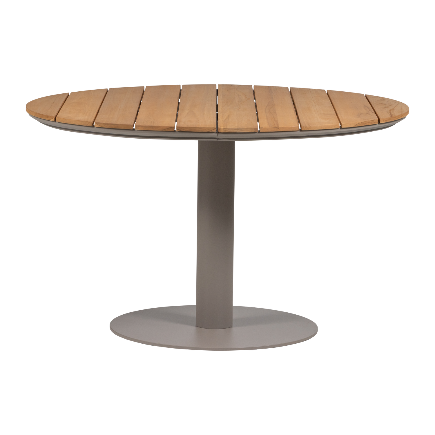 VELA GARDEN TABLE ROUND ALUMINUM/WOOD NATURAL/SAND [fsc]