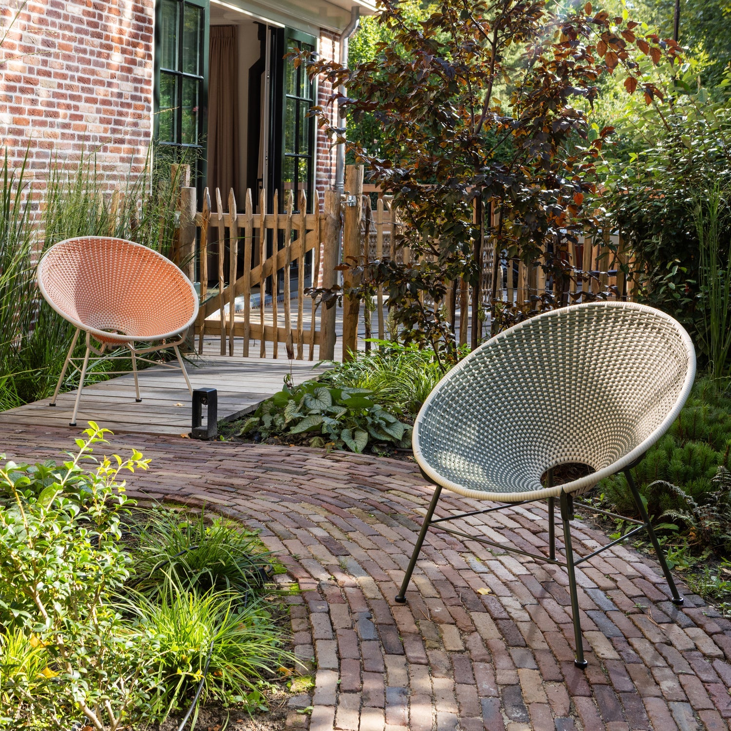 KAZOUN GARDEN LOUNGE CHAIR WICKER ORANGE