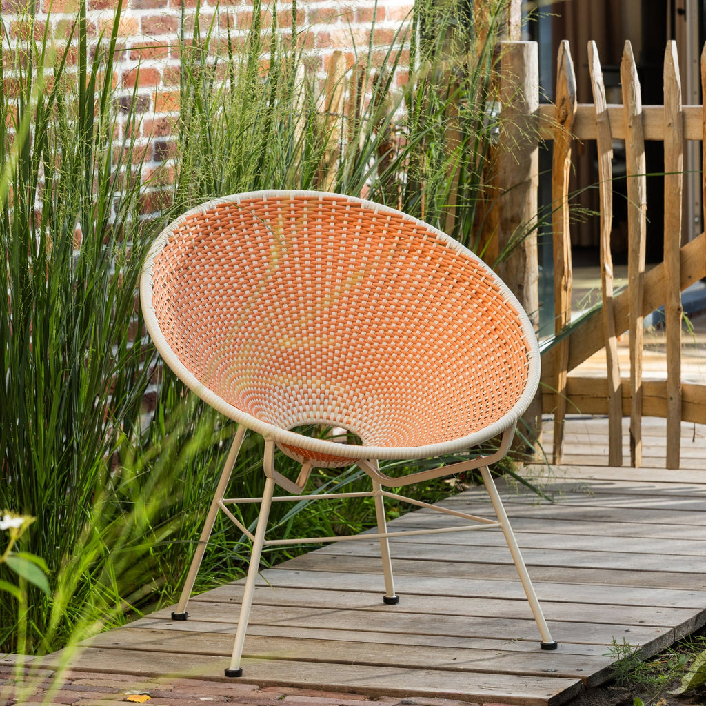 KAZOUN GARDEN LOUNGE CHAIR WICKER ORANGE