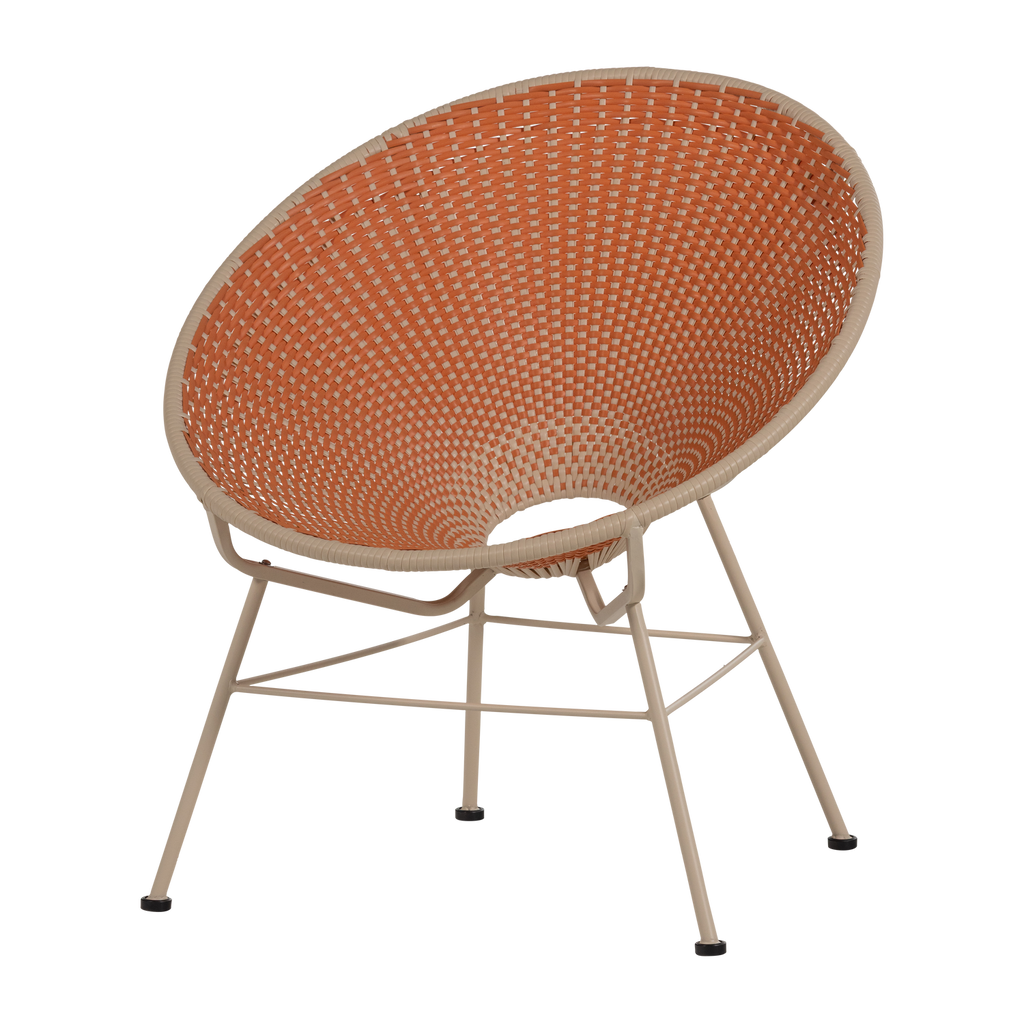 KAZOUN GARDEN LOUNGE CHAIR WICKER ORANGE