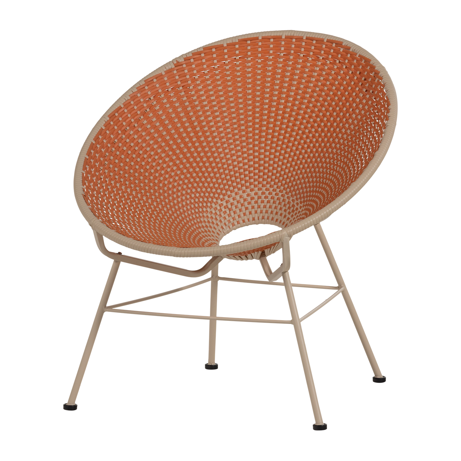KAZOUN GARDEN LOUNGE CHAIR WICKER ORANGE