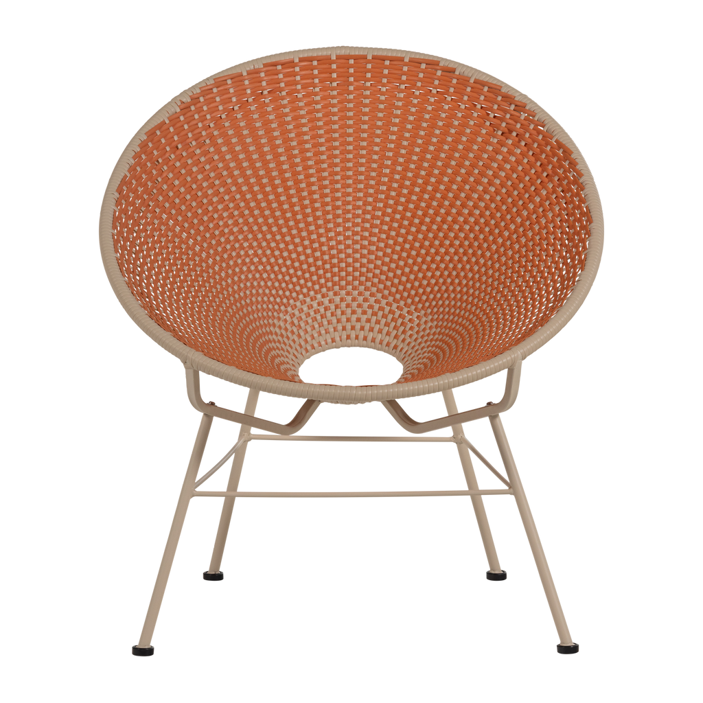 KAZOUN GARDEN LOUNGE CHAIR WICKER ORANGE