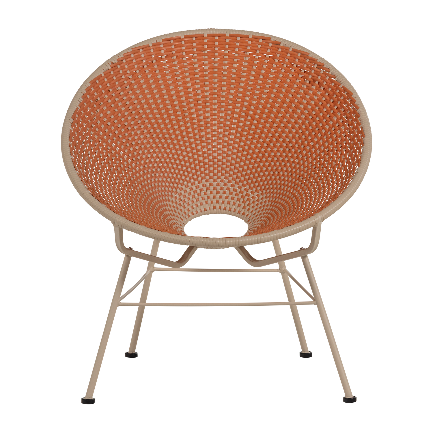 KAZOUN GARDEN LOUNGE CHAIR WICKER ORANGE