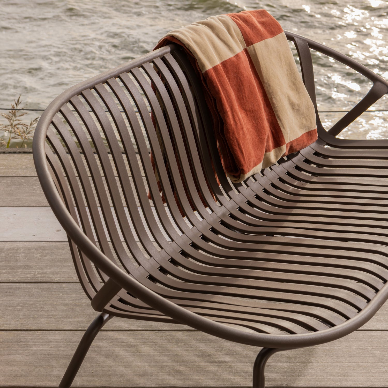 ZENA PLAID VELVET RUST BROWN/BEIGE