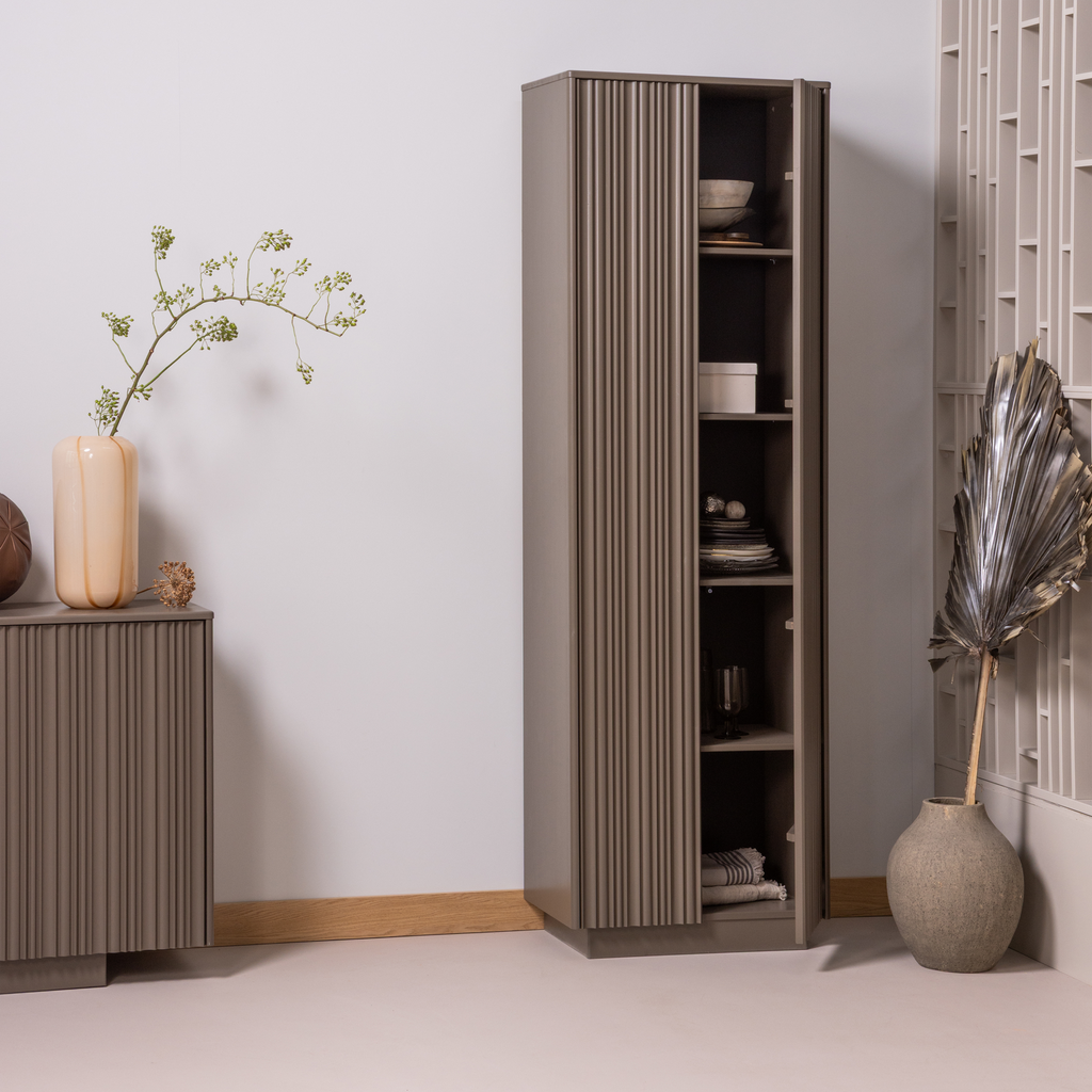 NOVA HIGH STORAGE CABINET PINE TRUFFLE BROWN [fsc]