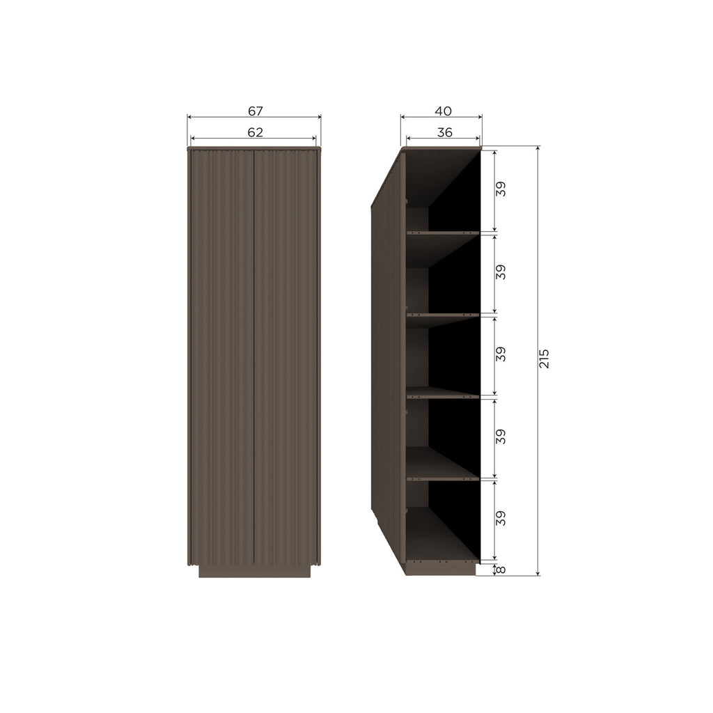 NOVA HIGH STORAGE CABINET PINE TRUFFLE BROWN [fsc]