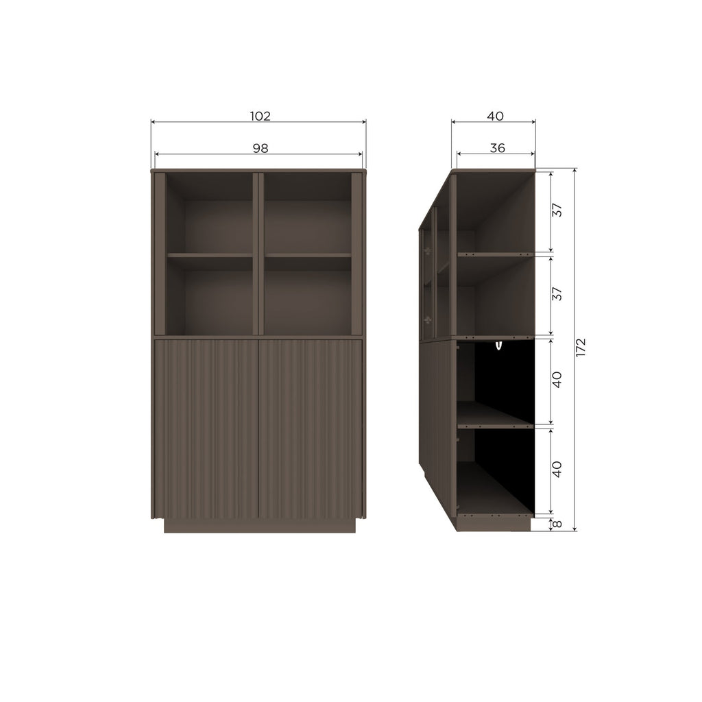 NOVA LOW DISPLAY CABINET PINE TRUFFLE BROWN [fsc]