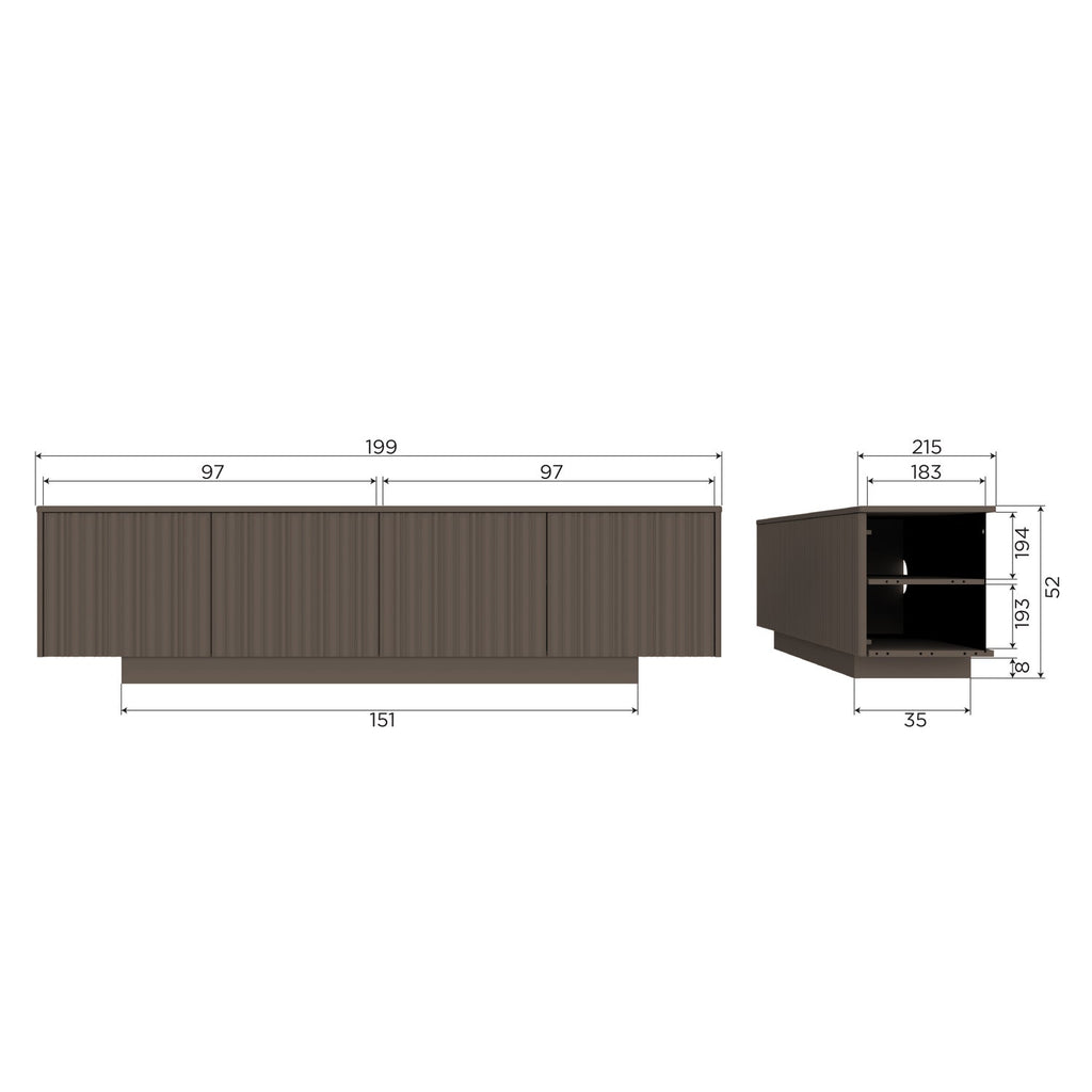 NOVA TV UNIT 200 CM PINE TRUFFLE BROWN [fsc]
