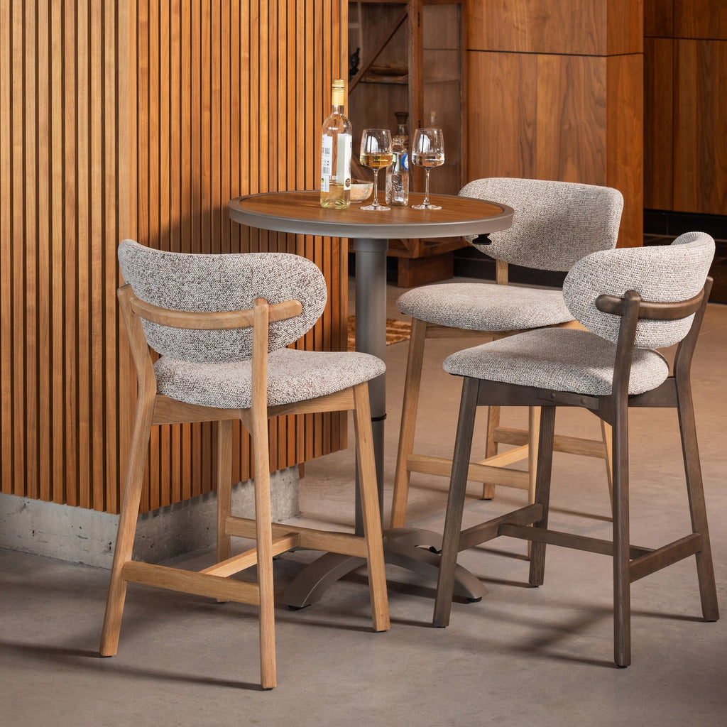 JEPPE HEIGHT ADJUSTABLE BAR TABLE GARDEN ALUMINUM BROWN/GREY
