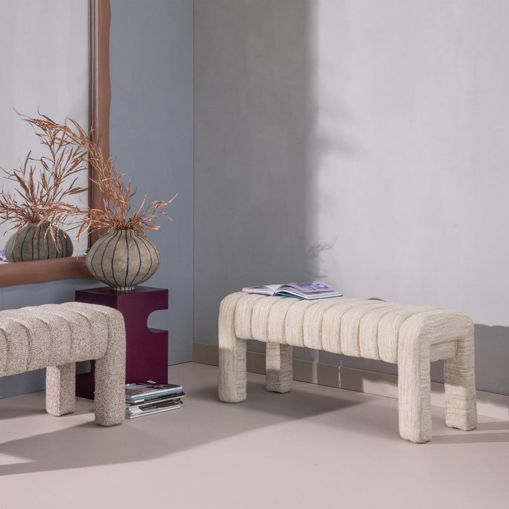 FREX UPHOLSTERED BENCH BOUCLE NATURAL [fsc]