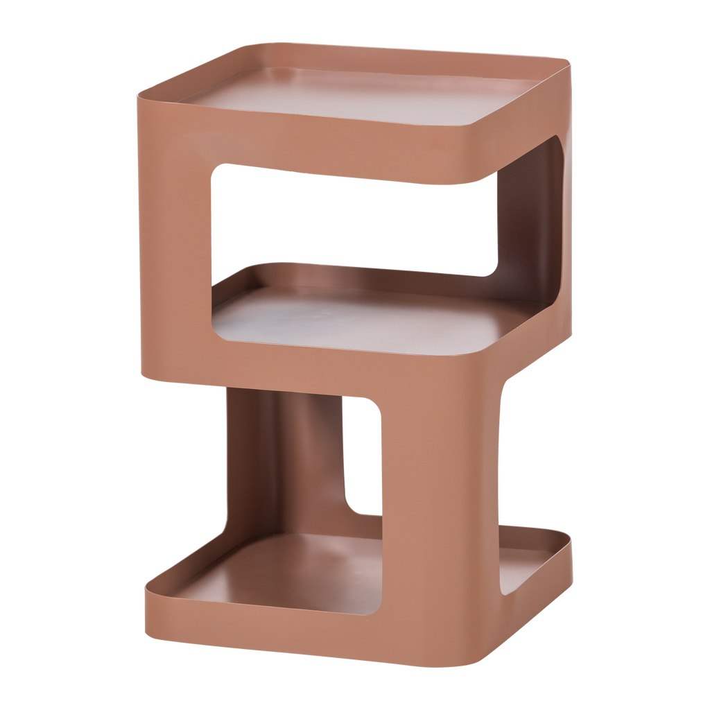 RIV SIDE TABLE/NIGHT STAND METAL SALMON PINK