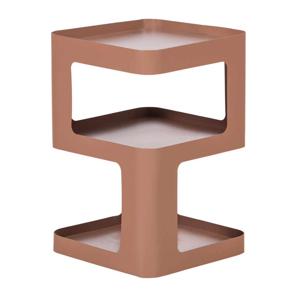 RIV SIDE TABLE/NIGHT STAND METAL SALMON PINK