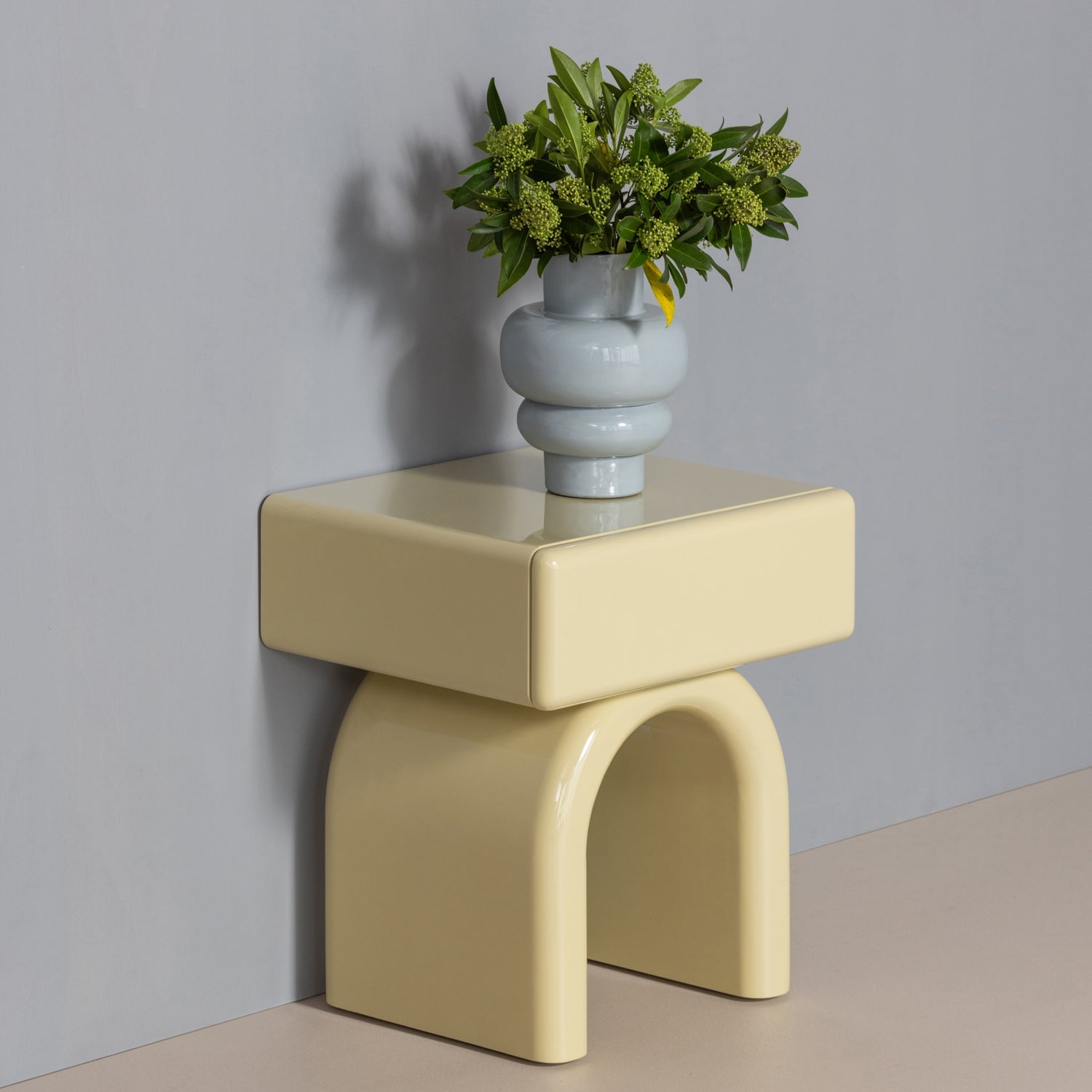 ZOREL DRESSER/NIGHT STAND WOOD HIGH GLOSS SOFT YELLOW [fsc]