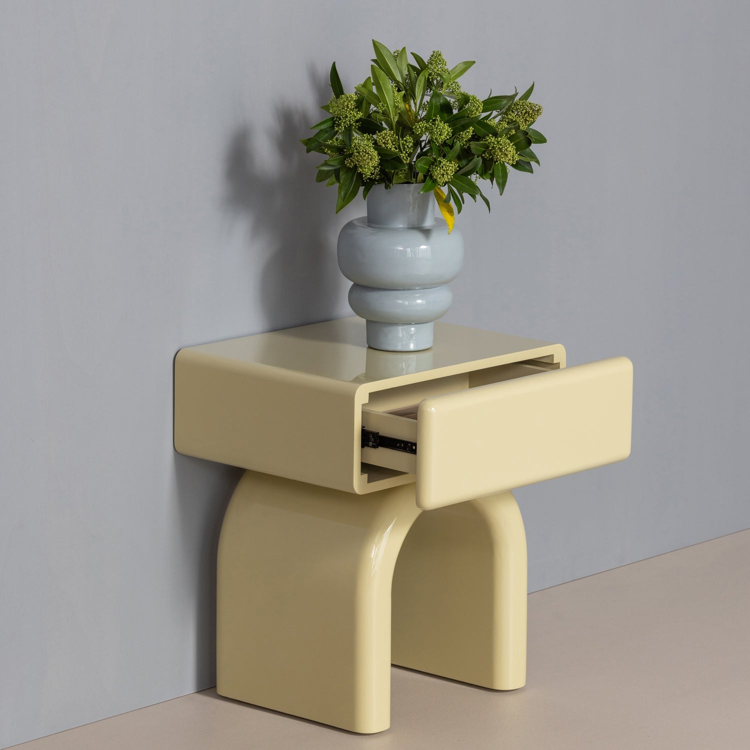 ZOREL DRESSER/NIGHT STAND WOOD HIGH GLOSS SOFT YELLOW [fsc]