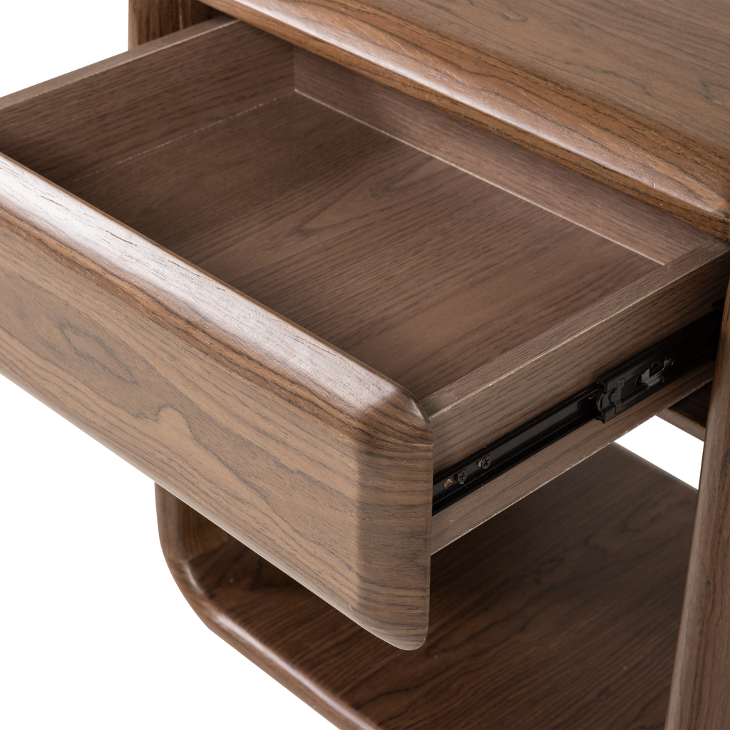 ELURA DRESSER/NIGHT STAND 1 DRAWER WOOD VENEER BROWN