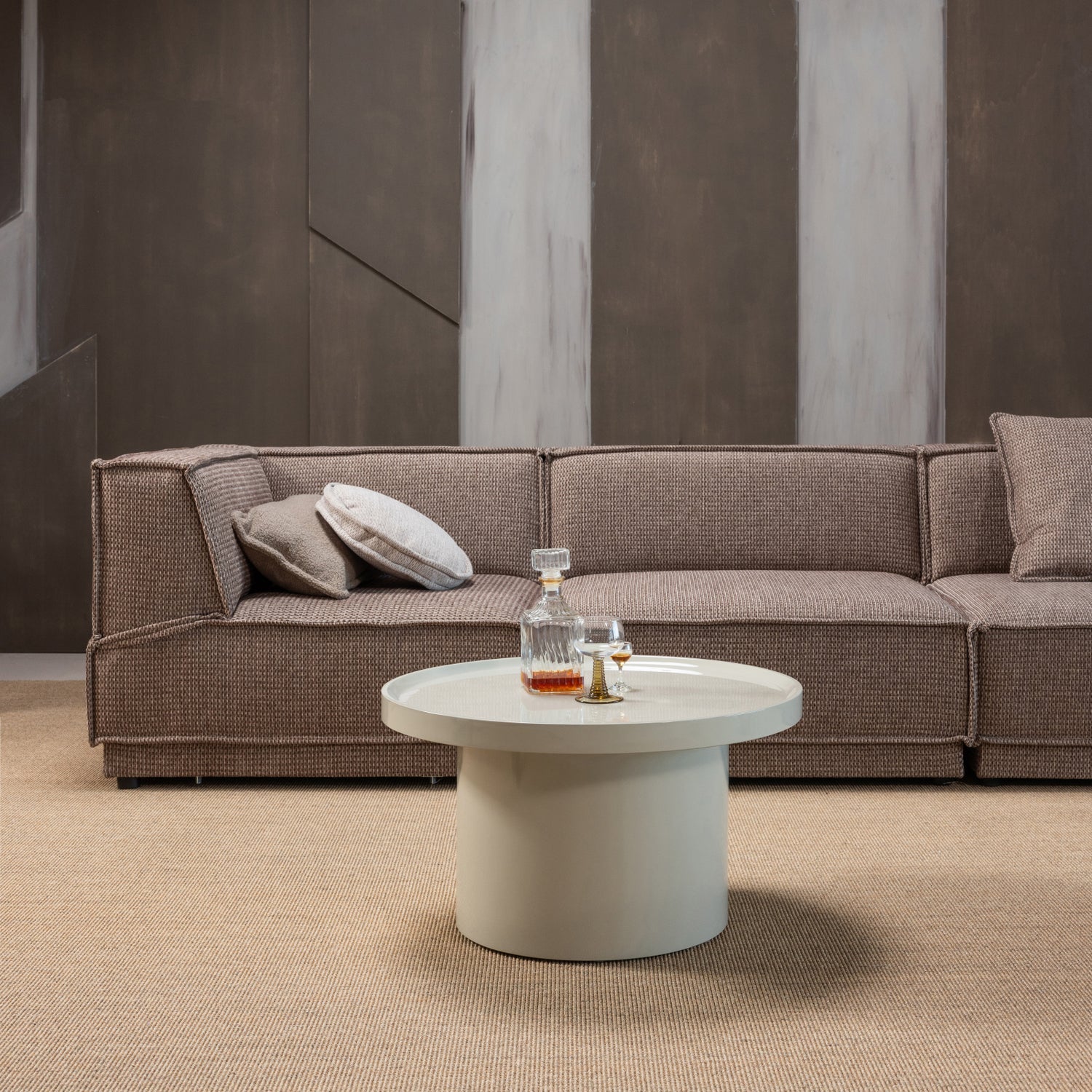 VELUNA SIDE TABLE 40X70 CM WOOD HIGH GLOSS SAND [fsc]