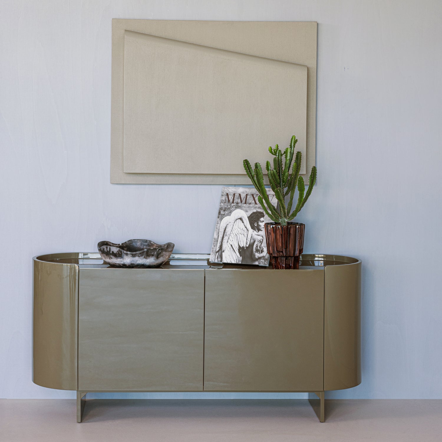 LIORA TV UNIT/SIDEBOARD WOOD HIGH GLOSS GREEN [fsc]