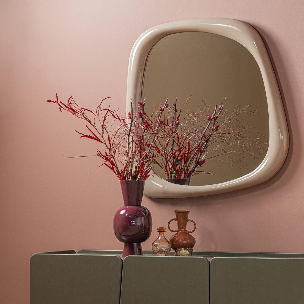 AURI VASE 38X20 CM METAL HIGH GLOSS WINERED