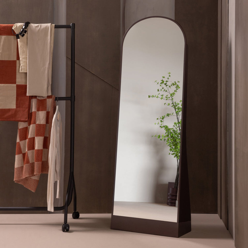 SOLARI DRESSING MIRROR 175X60 CM WOOD HIGH GLOSS BROWN [fsc]