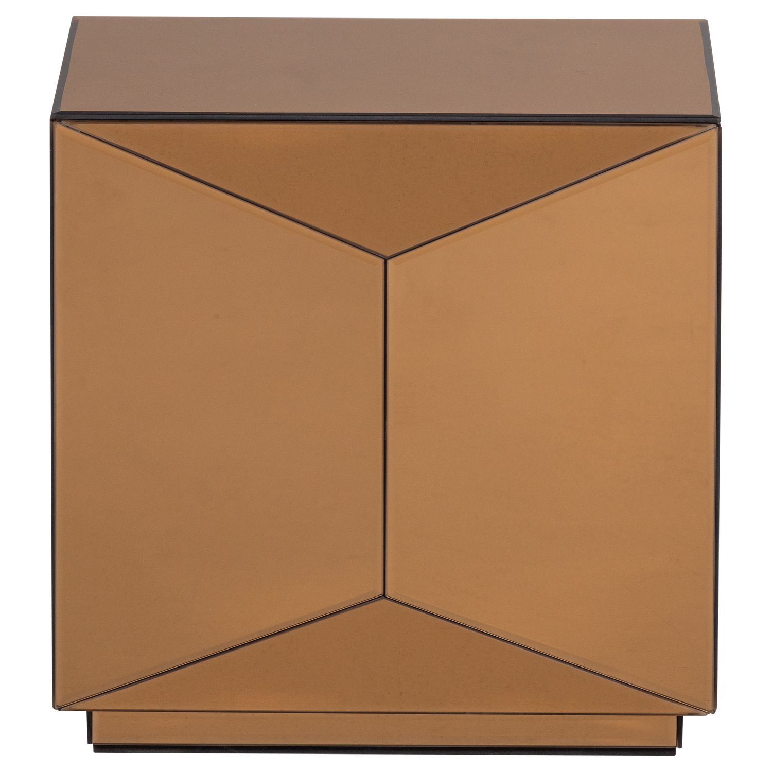 GLINTZ SIDE TABLE WOOD MIRROR GLASS BROWN [fsc]