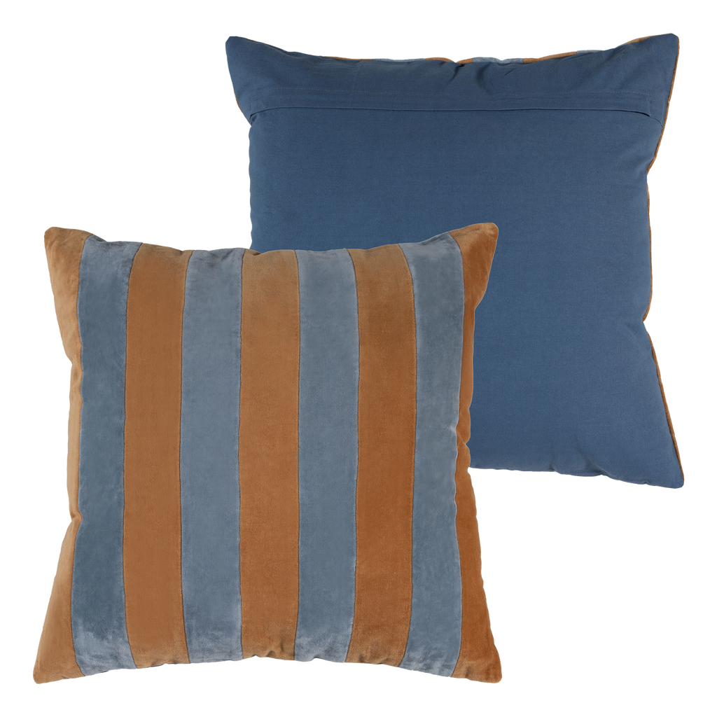LIRA CUSHIONS VELVET BLUE/ORANGE - SET OF 4