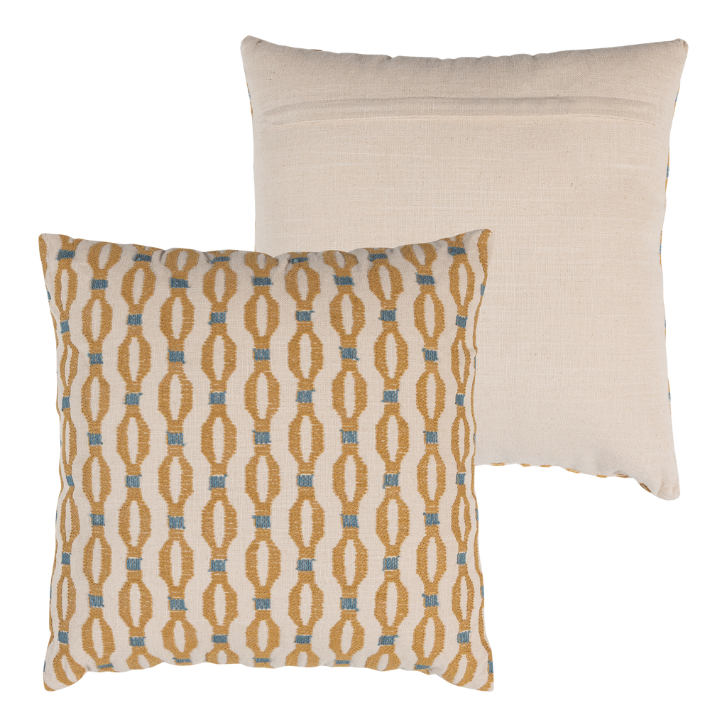 LIRA CUSHIONS VELVET BLUE/ORANGE - SET OF 4