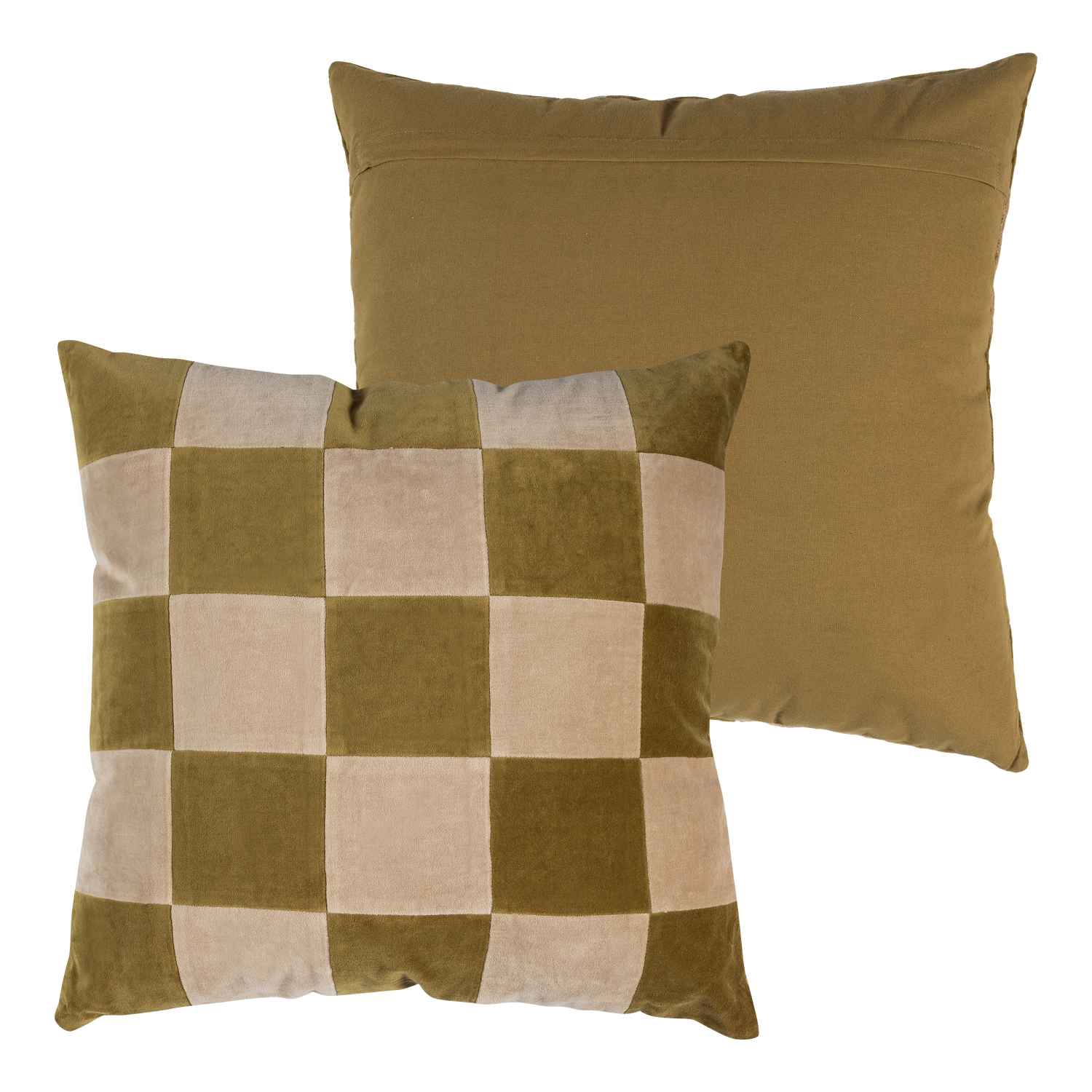 VOLA CUSHIONS VELVET GREEN/ORANGE - SET OF 4