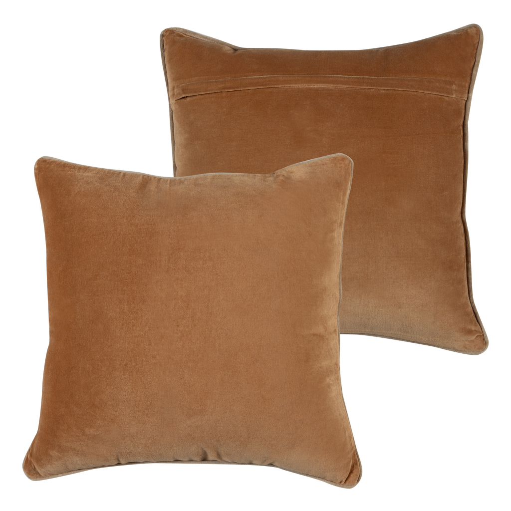 VOLA CUSHIONS VELVET GREEN/ORANGE - SET OF 4