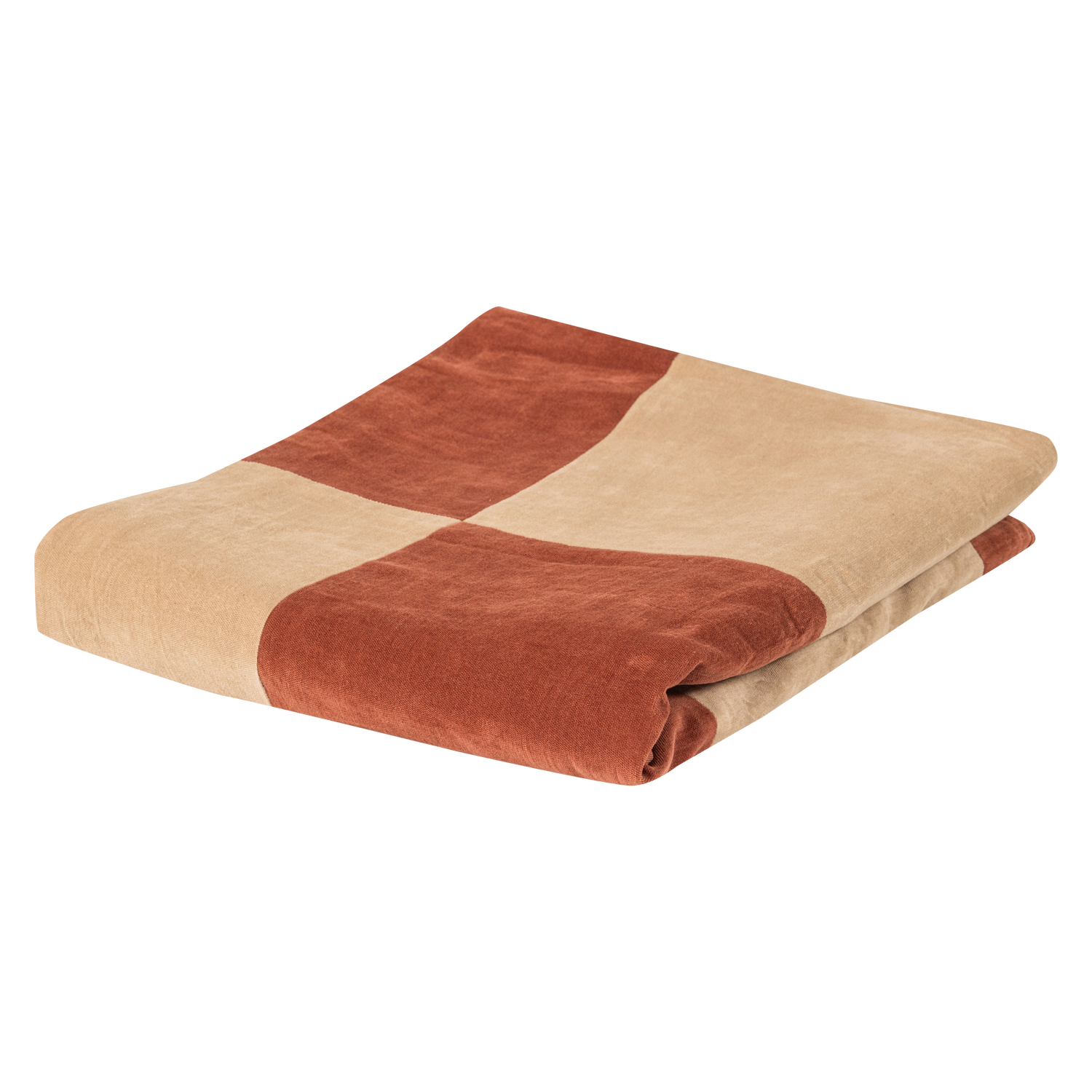 ZENA PLAID VELVET RUST BROWN/BEIGE