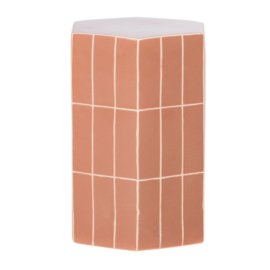 PLU DECORATIVE SIDE TABLE 54X38X32 CM CERAMIC OLD PINK
