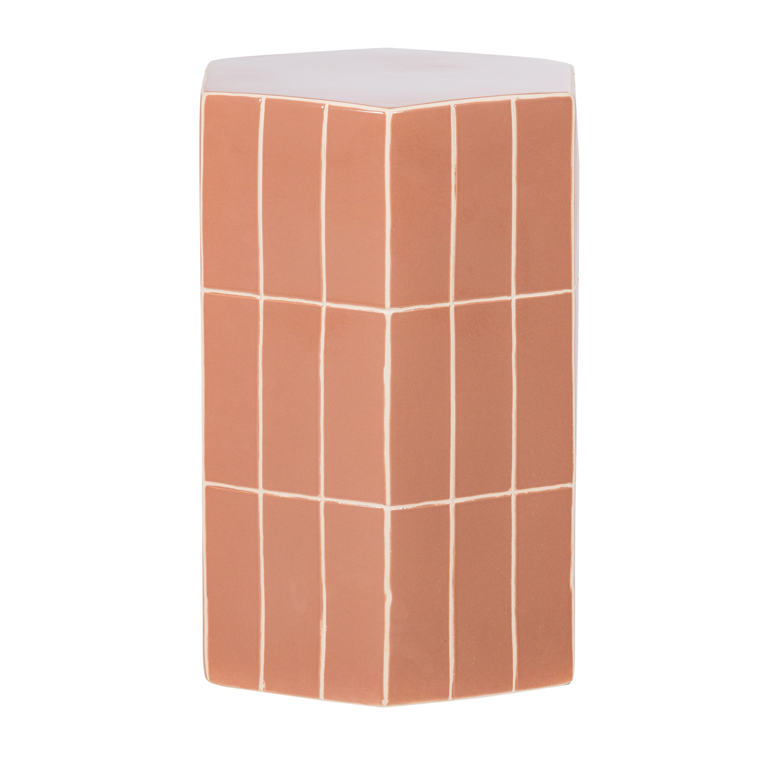 PLU DECORATIVE SIDE TABLE 54X38X32 CM CERAMIC OLD PINK