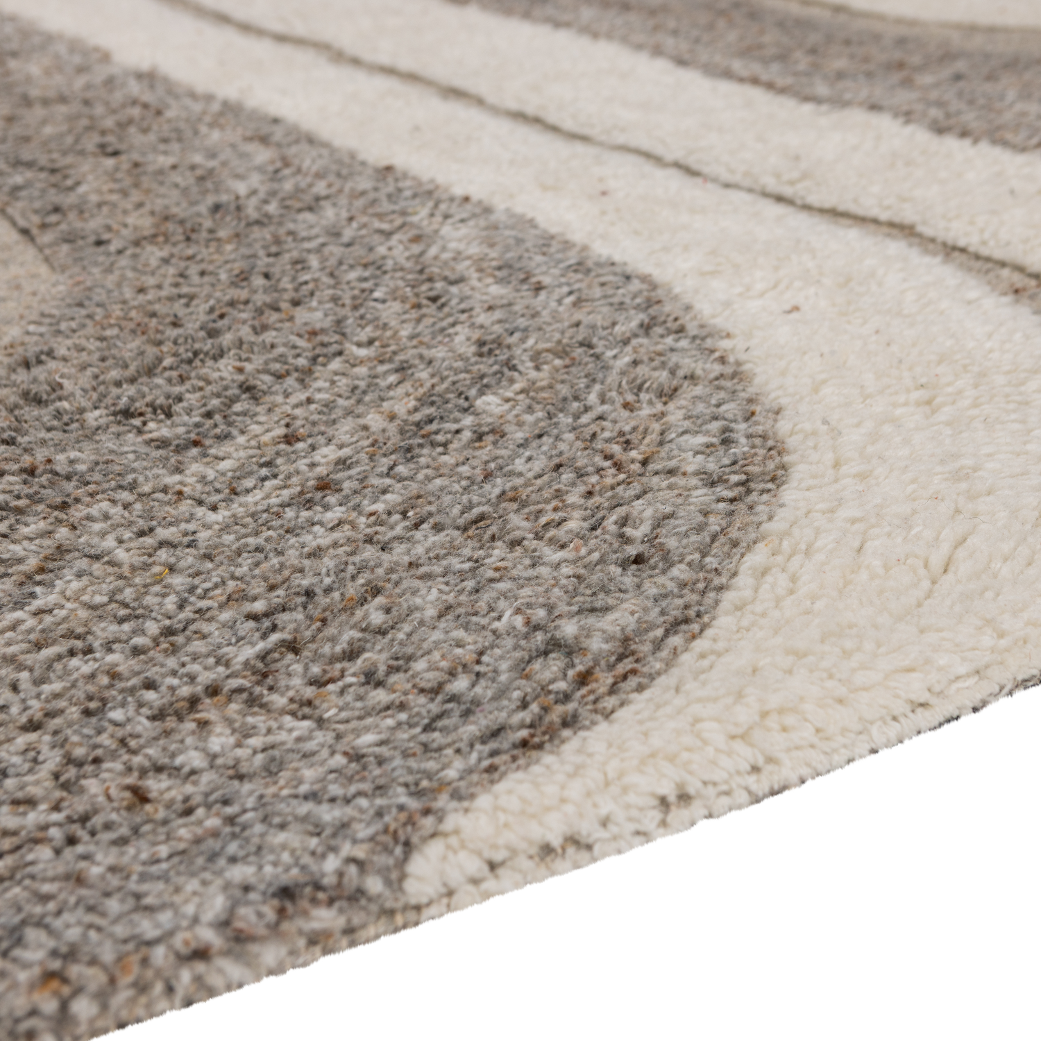 MORO RUG WOOL/COTTON GREY-WHITE 170x240 CM