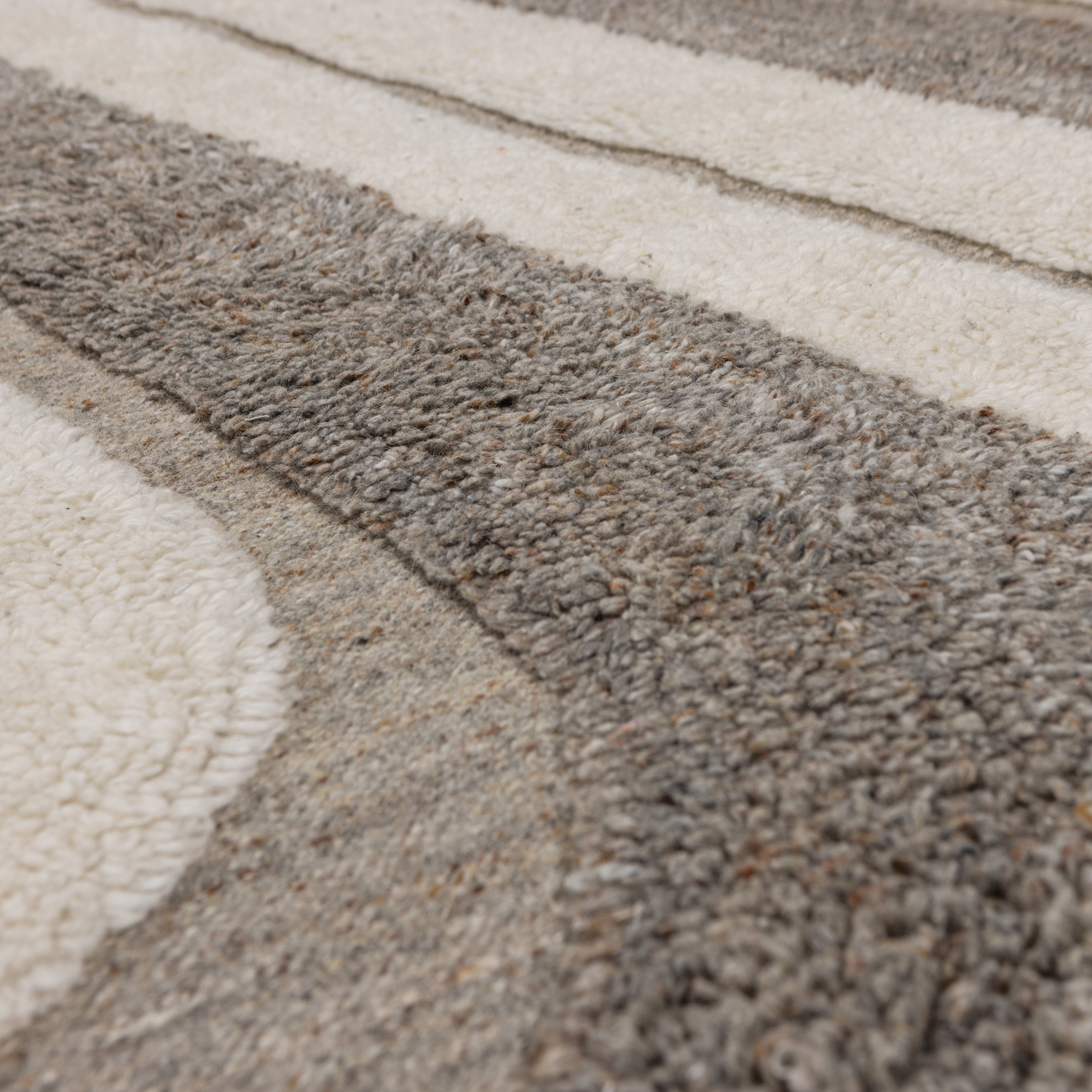 MORO RUG WOOL/COTTON GREY-WHITE 170x240 CM
