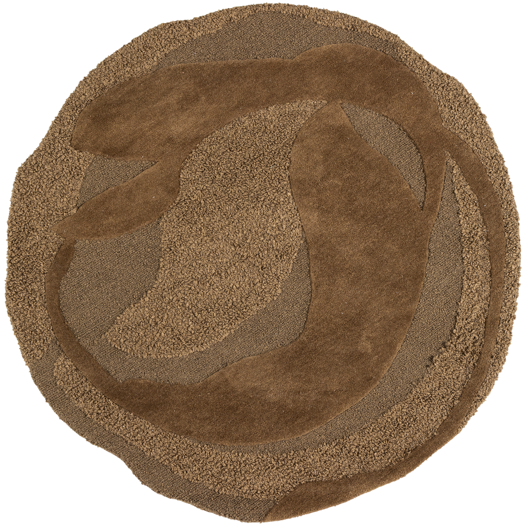 ORVI RUG WOOL/POLYESTER BROWN O160 CM