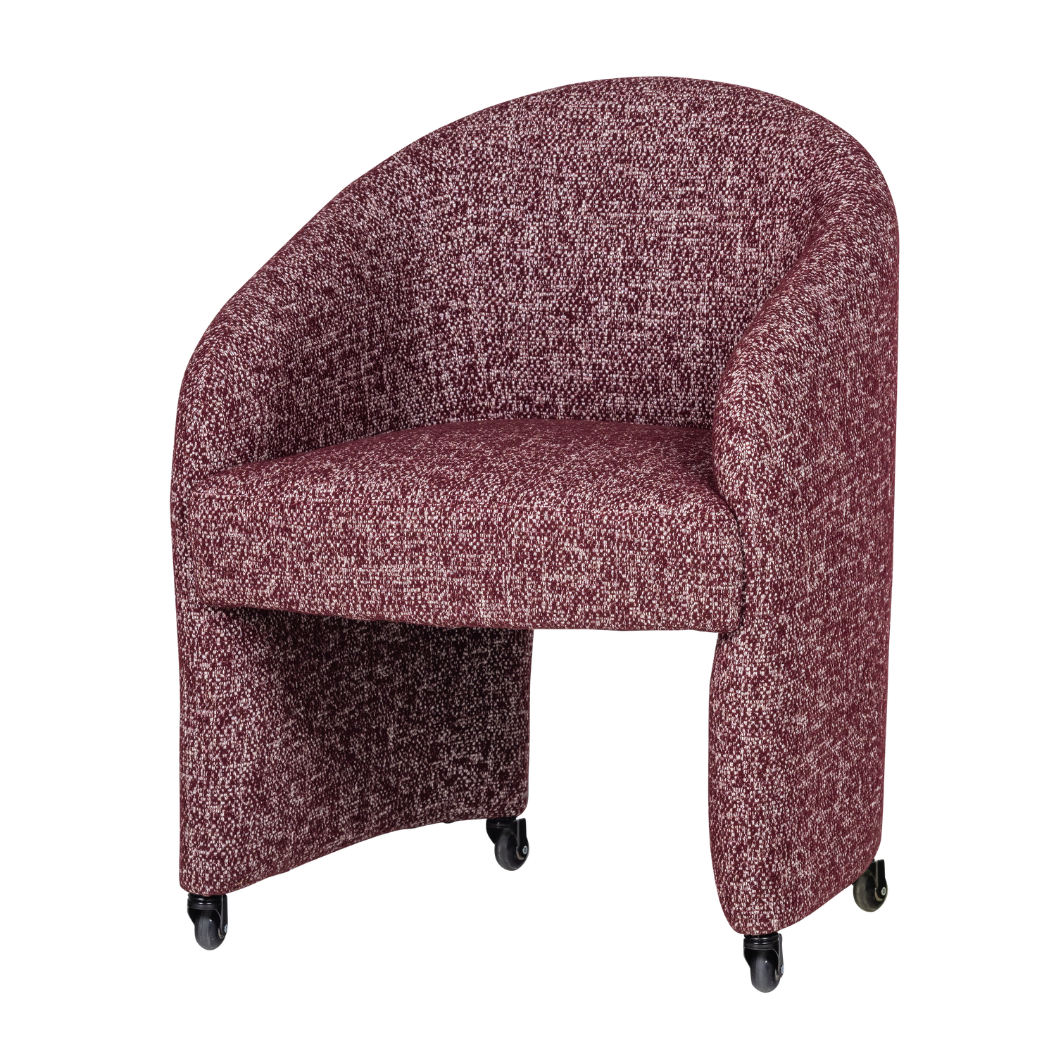 CORDO DINING CHAIR WITH WHEELS BURGUNDY RED MELANGE [fsc]