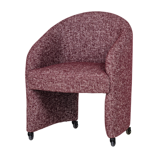 CORDO DINING CHAIR WITH WHEELS BURGUNDY RED MELANGE [fsc]